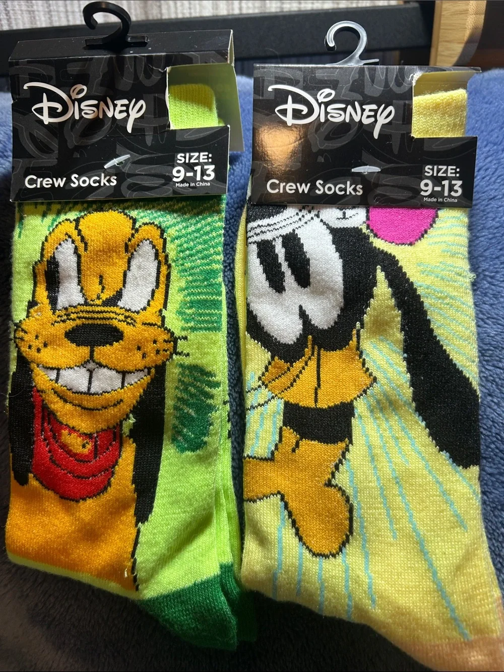 NWT Disney Pluto & Goofy Crew Socks size 9-13